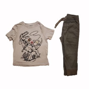 Old Navy X Cat & Jack Outfit - 2T Grey & Olive Green